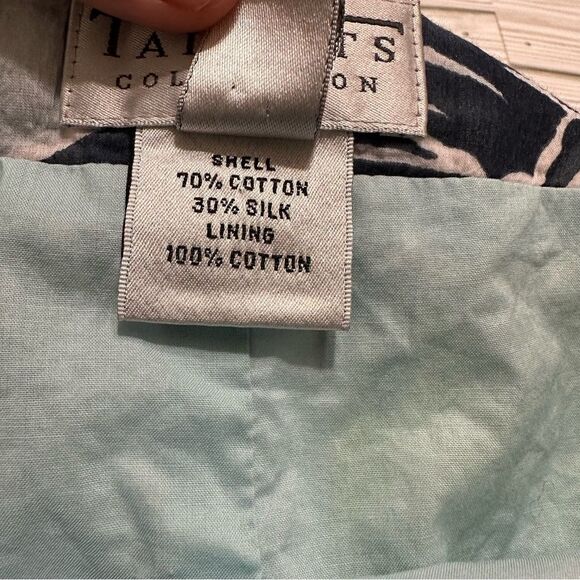 VTNG TALBOTS COLLECTION SILK BLEND TROPICAL PRINT A LINE PLEATED‎ MIDI SKIRT 4 - Picture 8 of 10